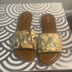 Michael Kors brown snakeskin sandals